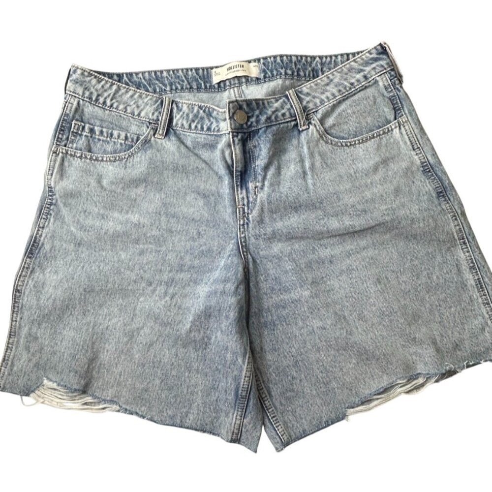 Hollister Women's Low-Rise Light Wash Baggy Jort Shorts Jeans Sz 16 W33/ 8" NWT